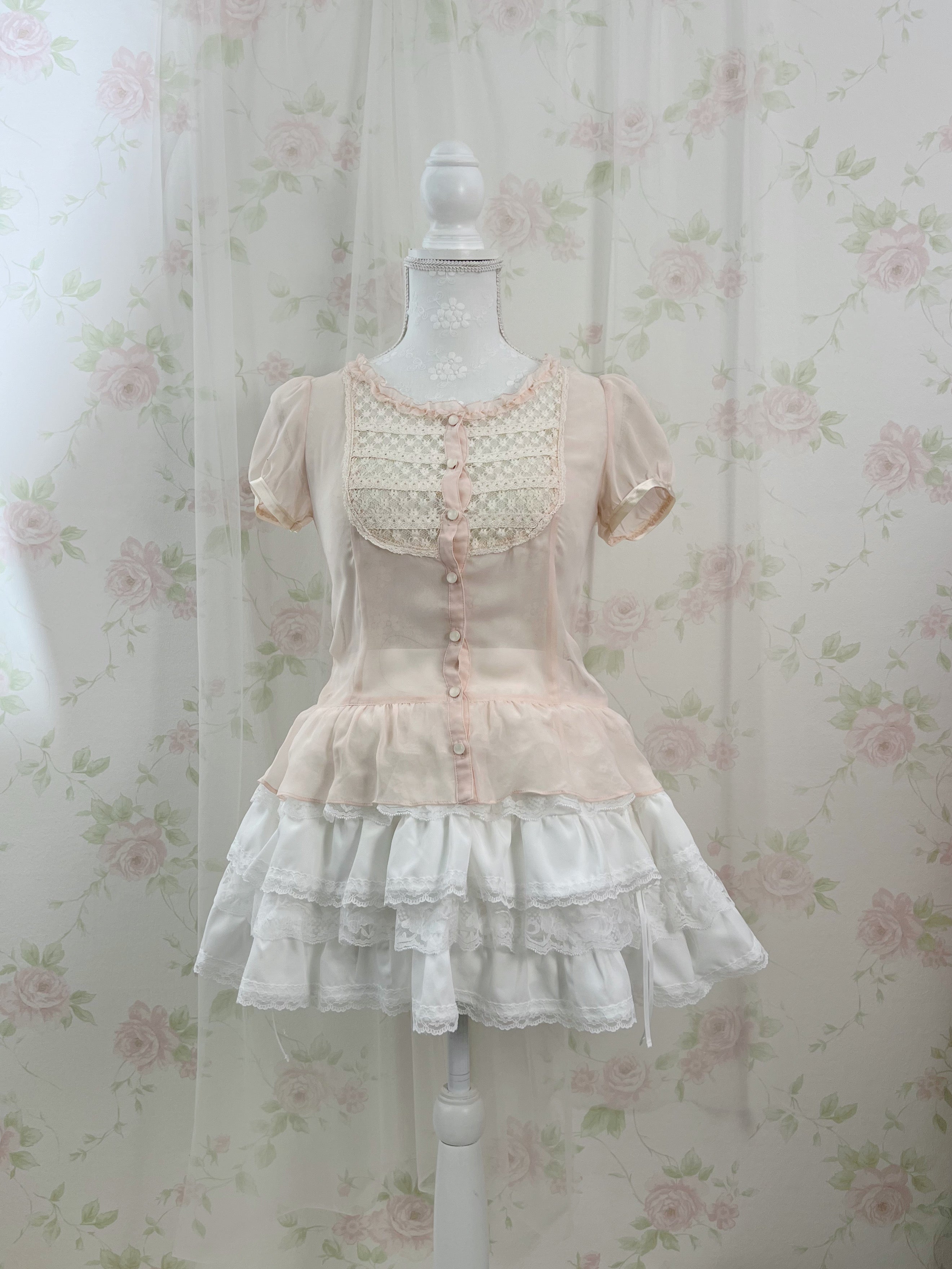 Laisse Passe Peplum Chiffon Blouse