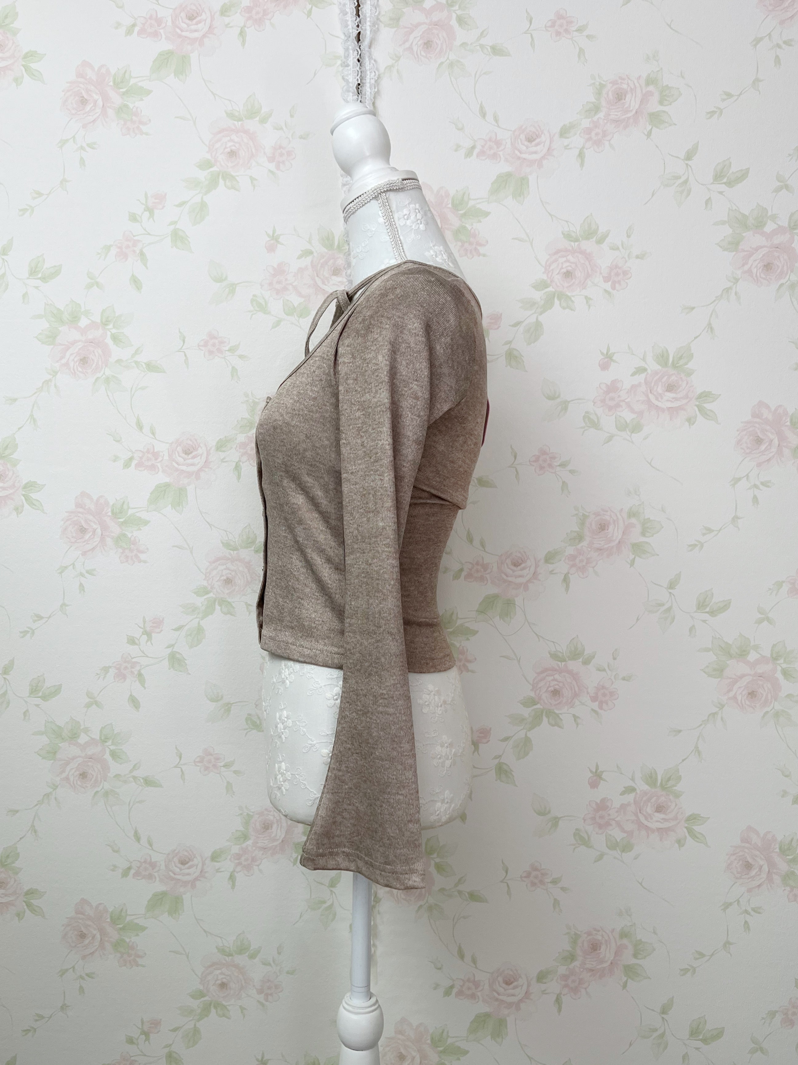 BUBBLES Milkmaid Front Lace Top (Beige)