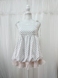 Polka Dot Balloon Camisole Top (White)