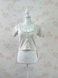 Milk Maid Organdy Bow Top (Beige)