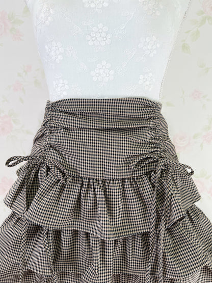 Olive des Olive Side Bow Tiered Skirt (Brown)