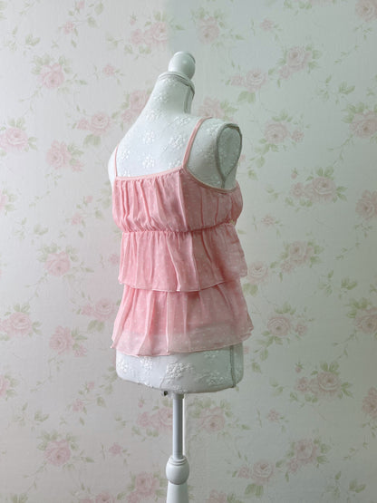Polka Dot Tiered Camisole (Pink)