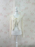 Clear Lacy Ruffled Cardigan (Ivory)