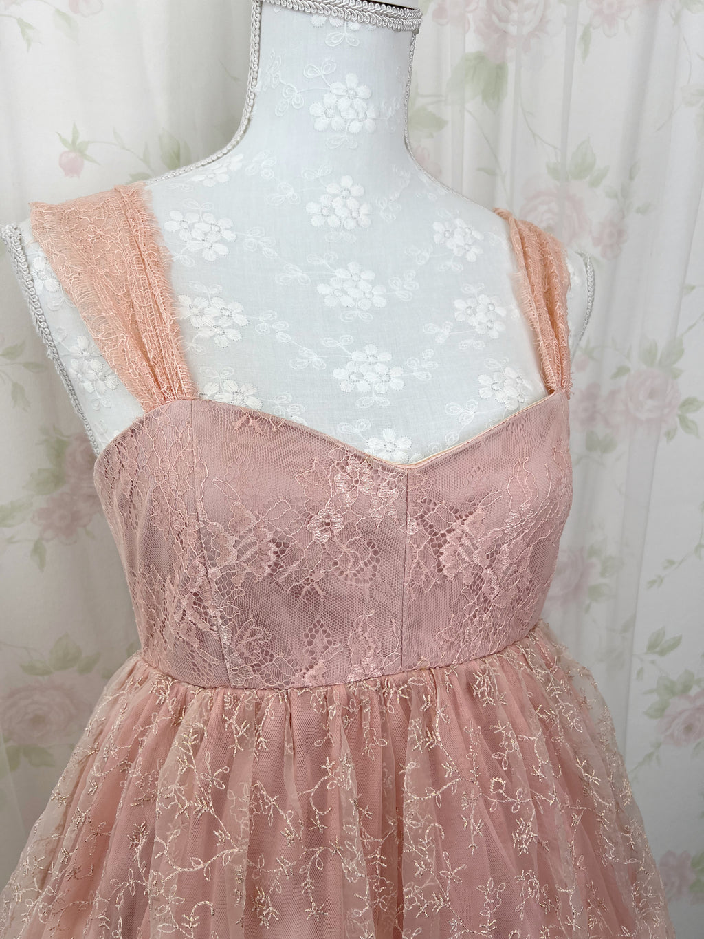 MERCURYDUO Floral Embroidery Lace Dress