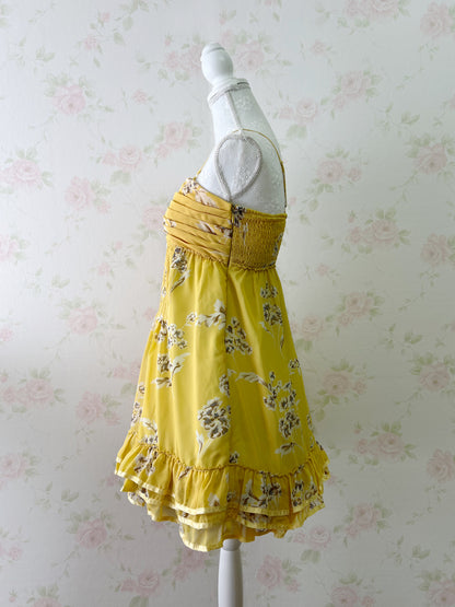 MERCURYDUO Chiffon Camisole Dress (Yellow)