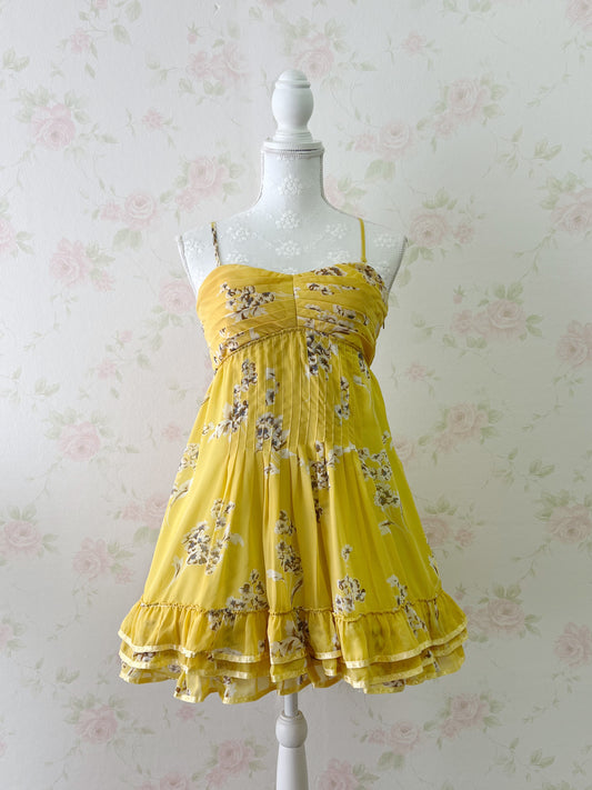 MERCURYDUO Chiffon Camisole Dress (Yellow)
