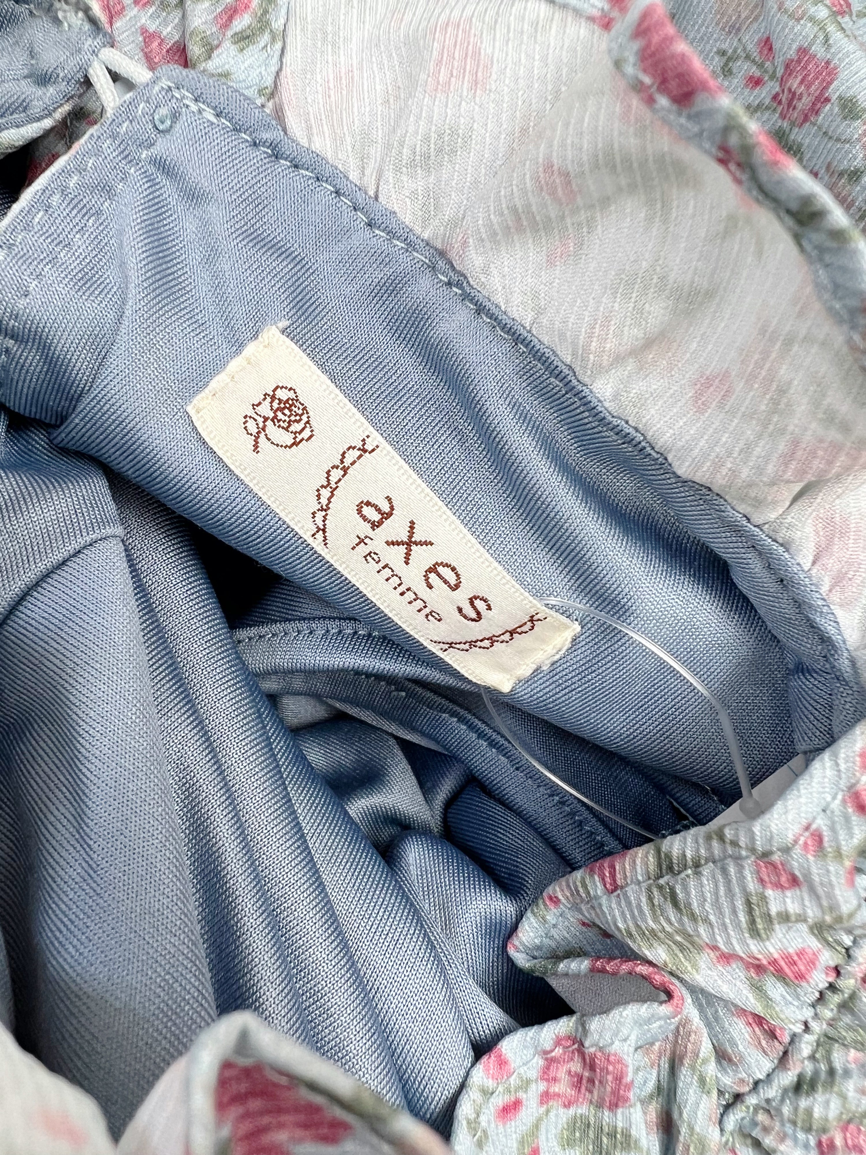 axes femme Petite Floral Long Dress (Blue)