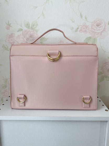 (35% OFF) 2 Way Heart Studs Hand Shoulder Bag (Pink)
