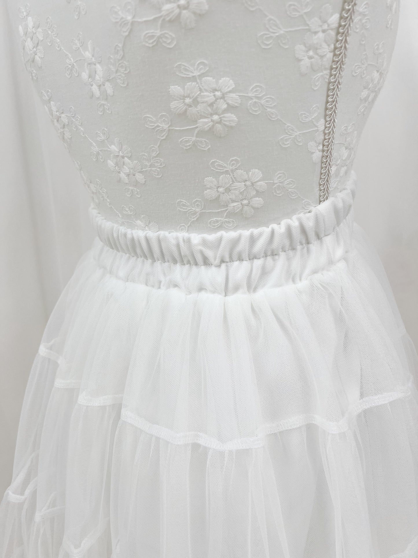 (10 % OFF) Kawaii Girly Tulle Skirt(White)