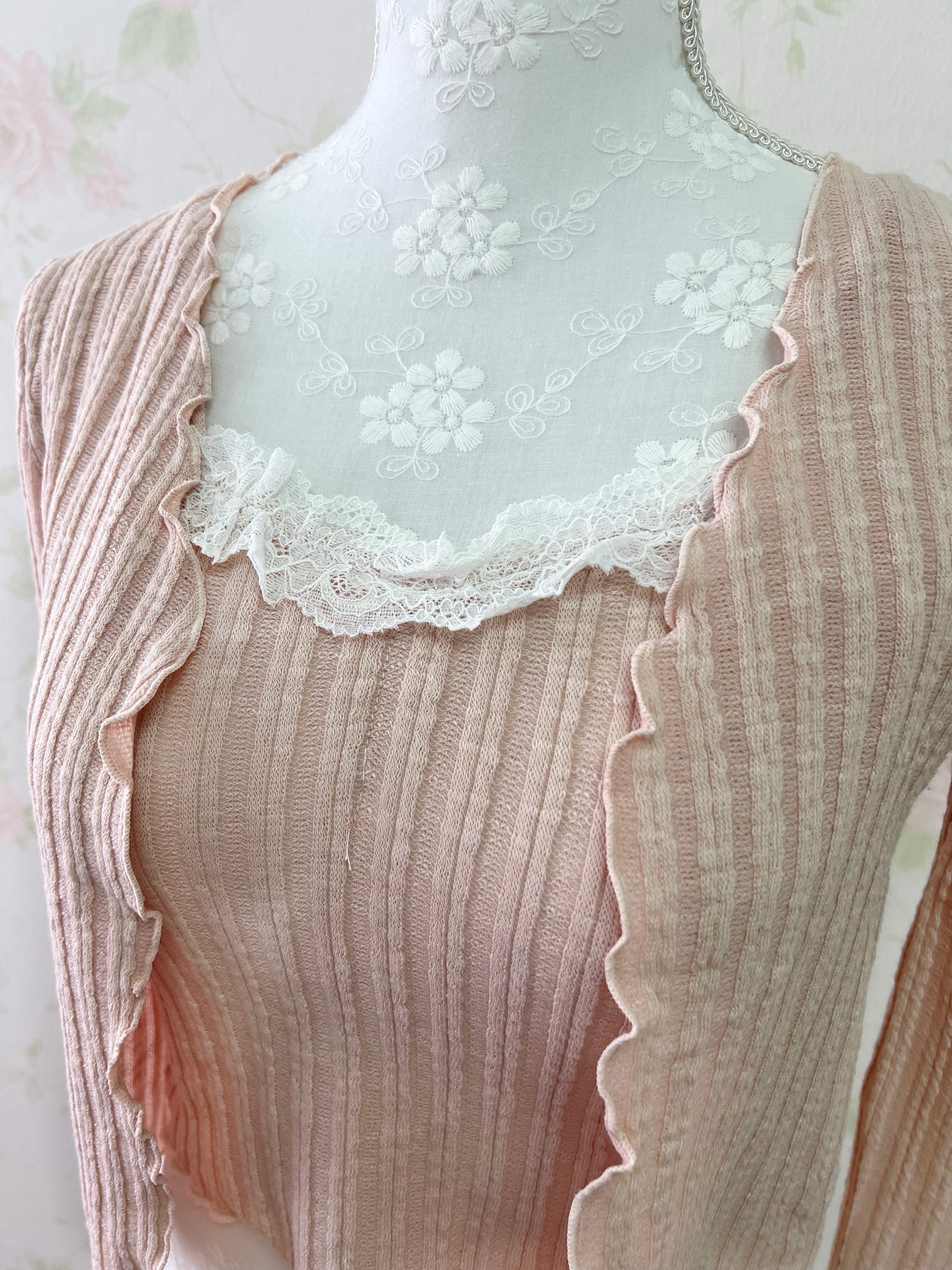 Shoujo Camisole Set Cardigan (Pink)