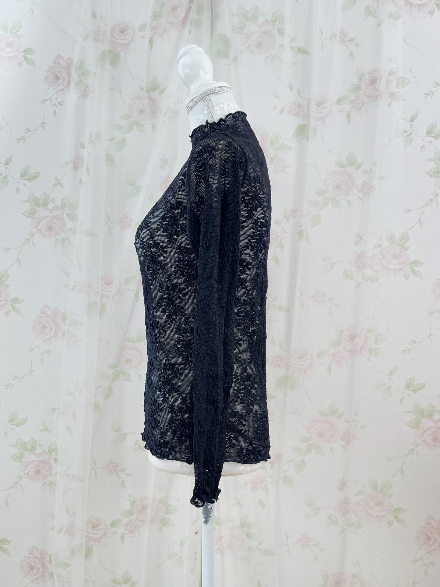 FREAK'S STORE Lace High Neck Top (Black)