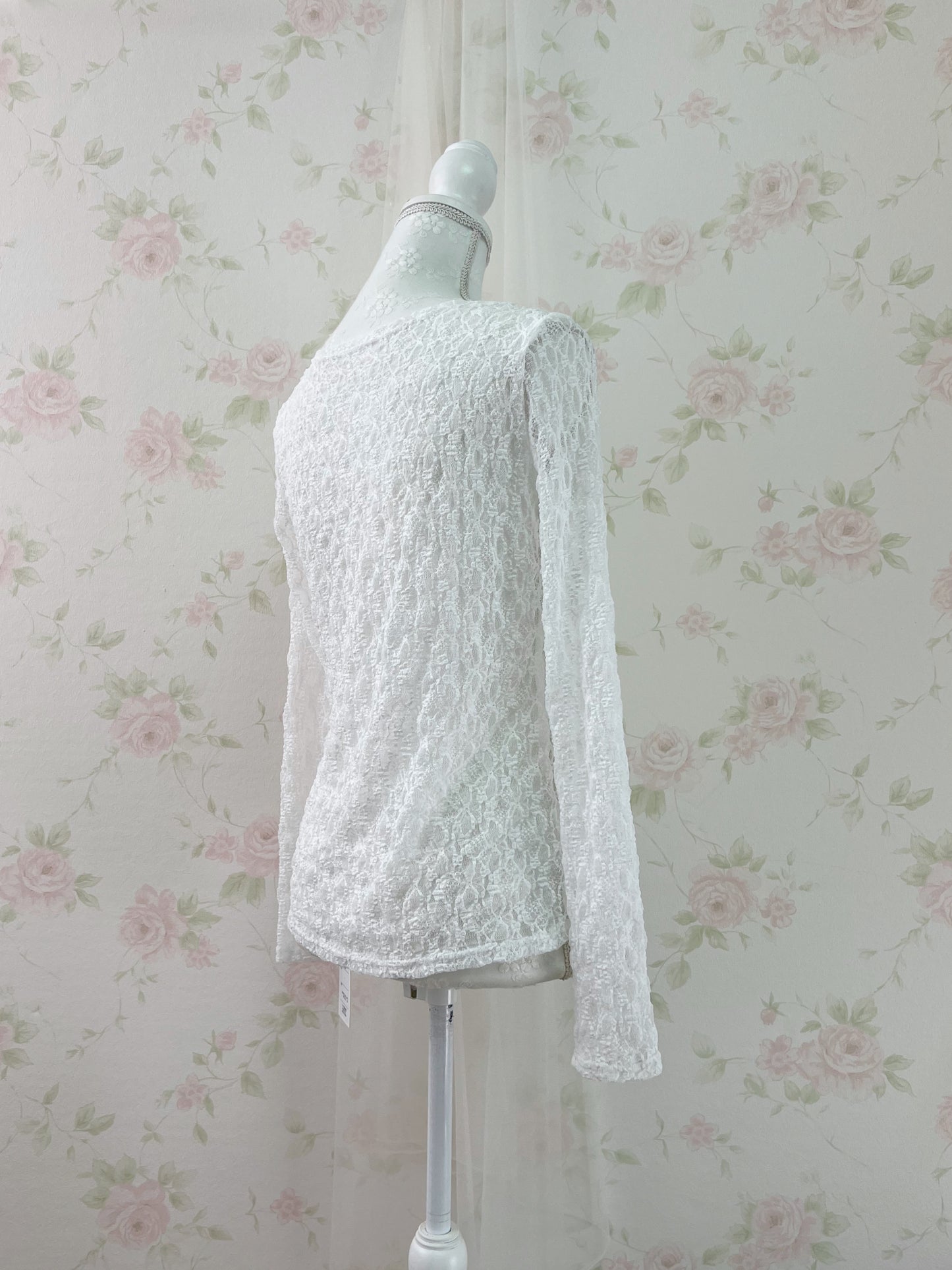 GRL Lacy Double String Cardigan (White)