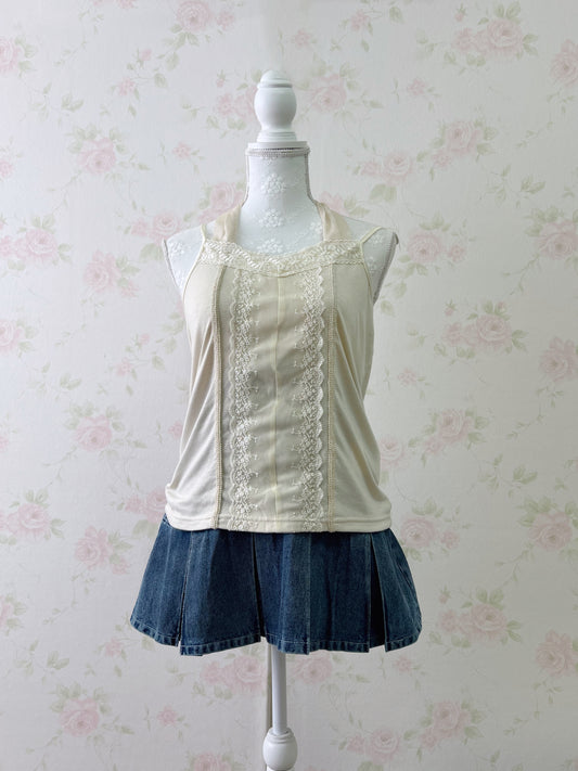 axes femme Halter Neck Lace Center Camisole
