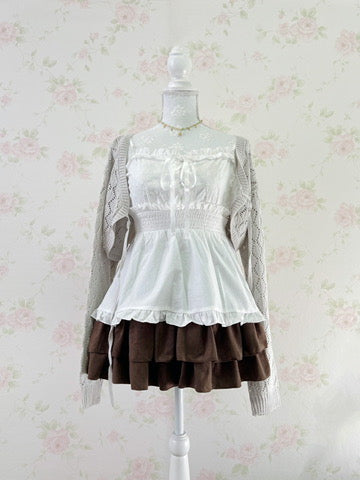 Cotton Floral Embroidery Camisole(White)