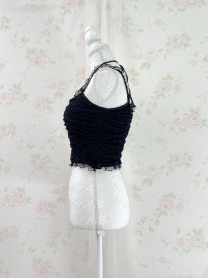 GRL Lacy Halter Neck Camisole (Black)