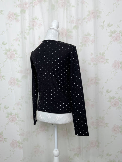 Polka Dot Halter Neck Top (Black)