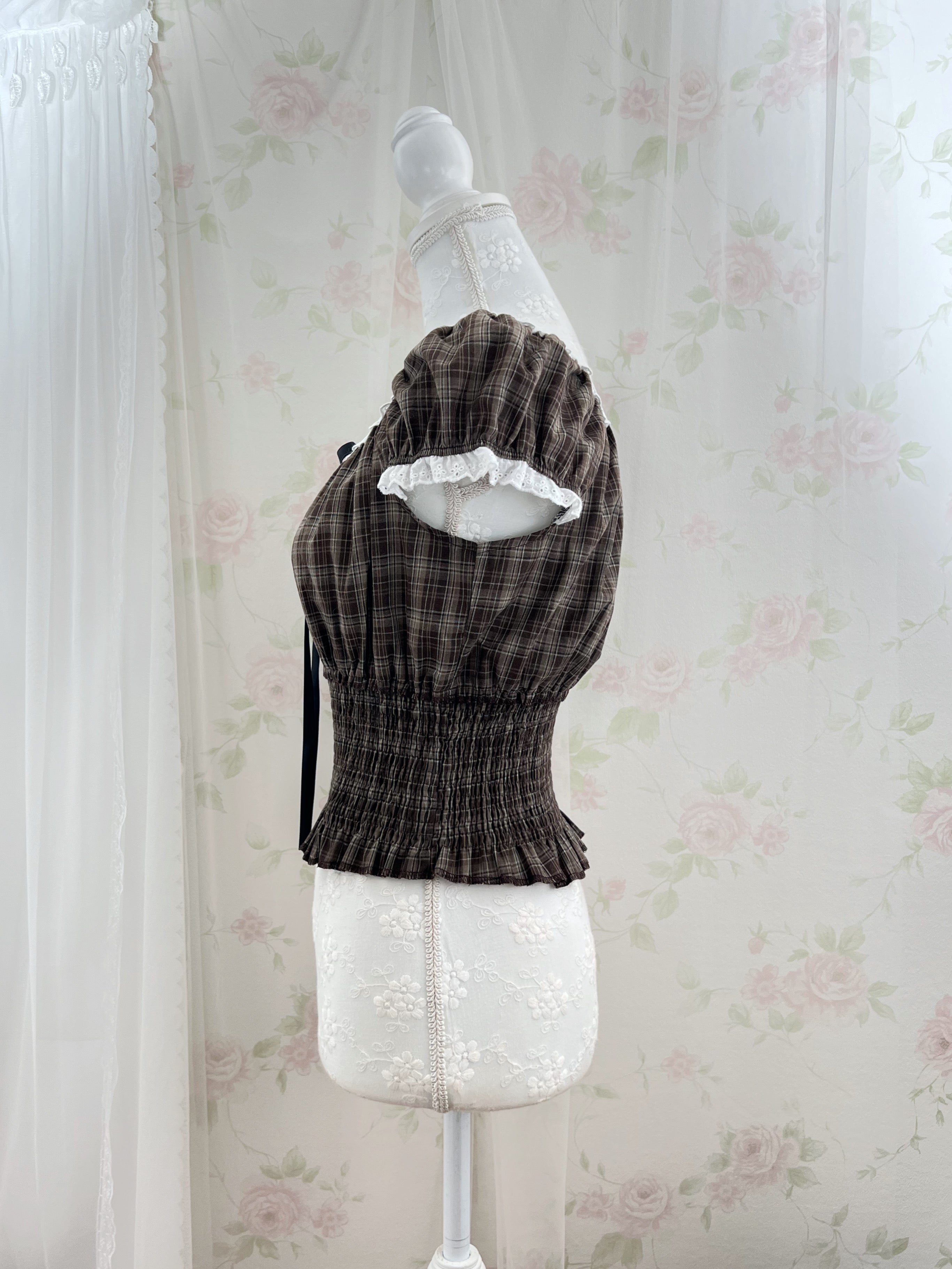 Cotton Blend Dolly Checked Blouse