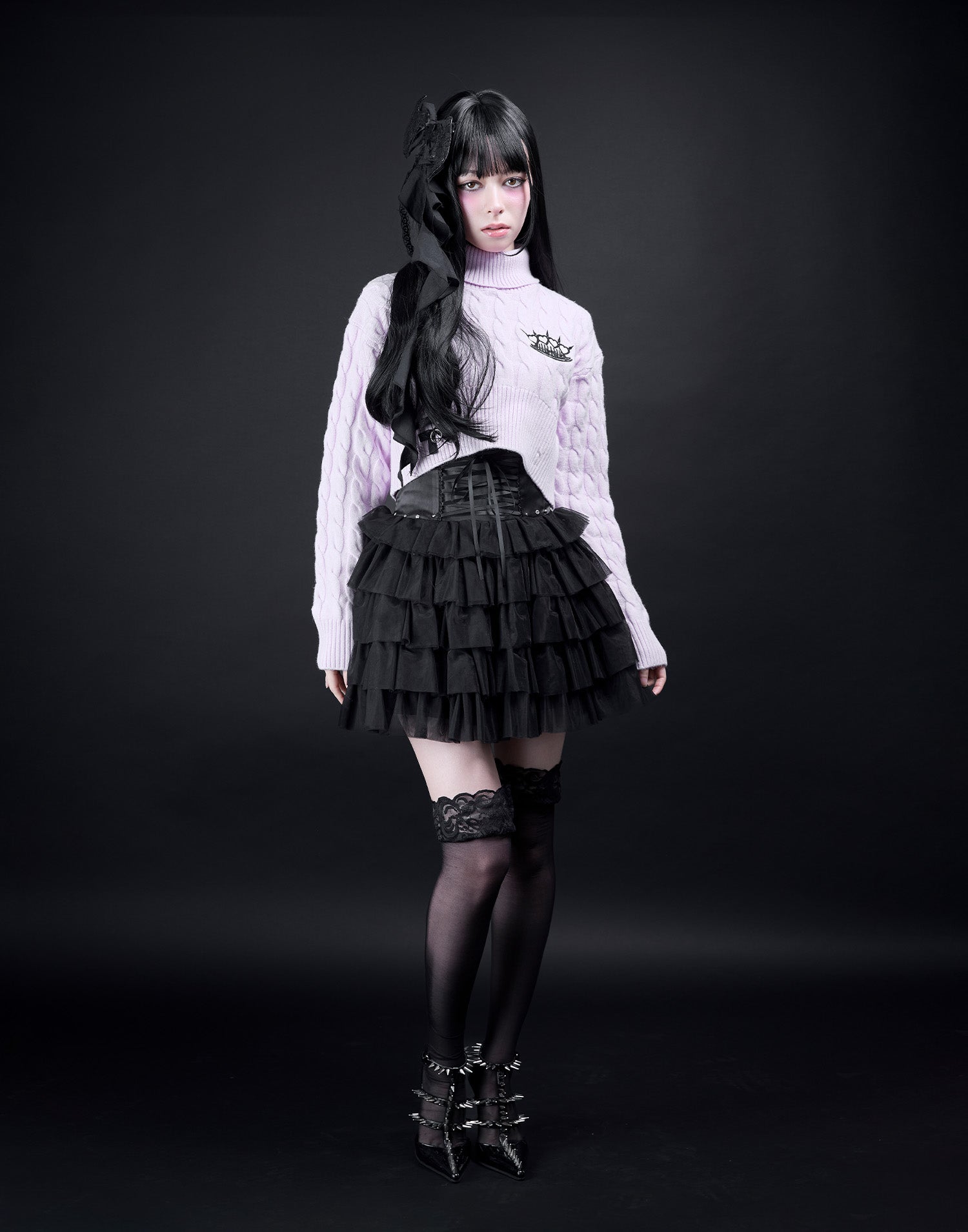 AVENCHUMU Brass knuckle cable knit tops