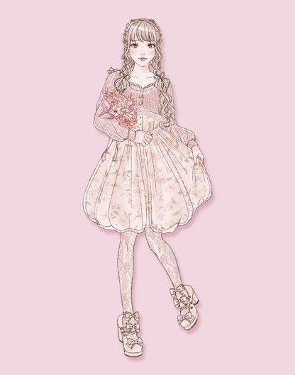 <March Delivery> mellfy memory Blooming butterfly balloon Dress
