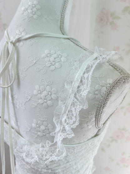 GRL Lacy Halter Neck Camisole (White)