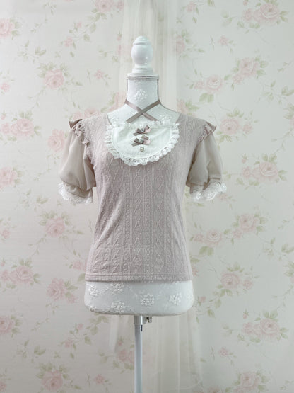 NOEMIE Halter Neck Laced Up Back Top (Grayish Pink)