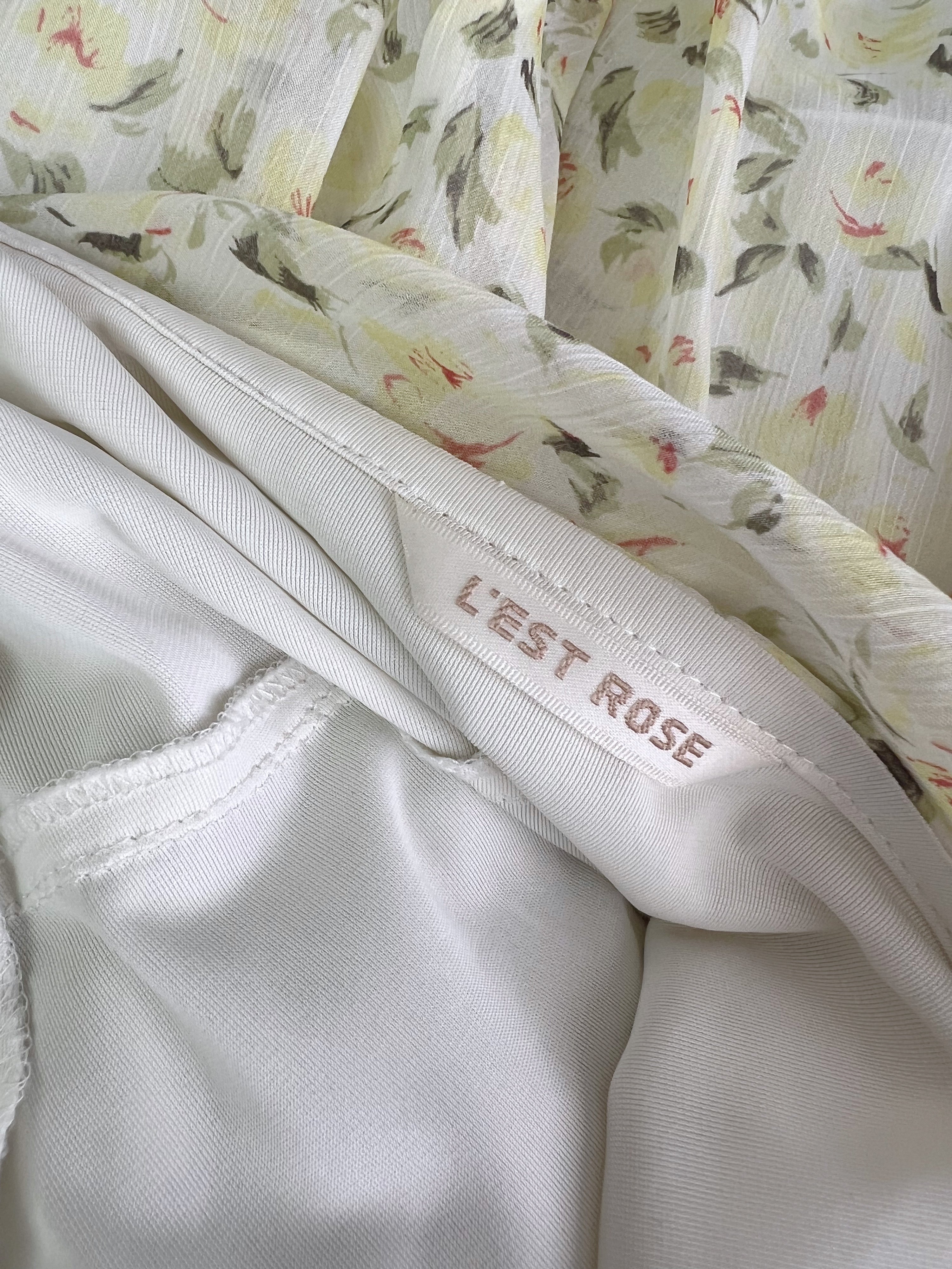 L’EST ROSE Floral Flare Skirt (yellow)