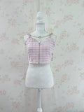 Ank Rouge Gingham Checked Bustier (Pink)