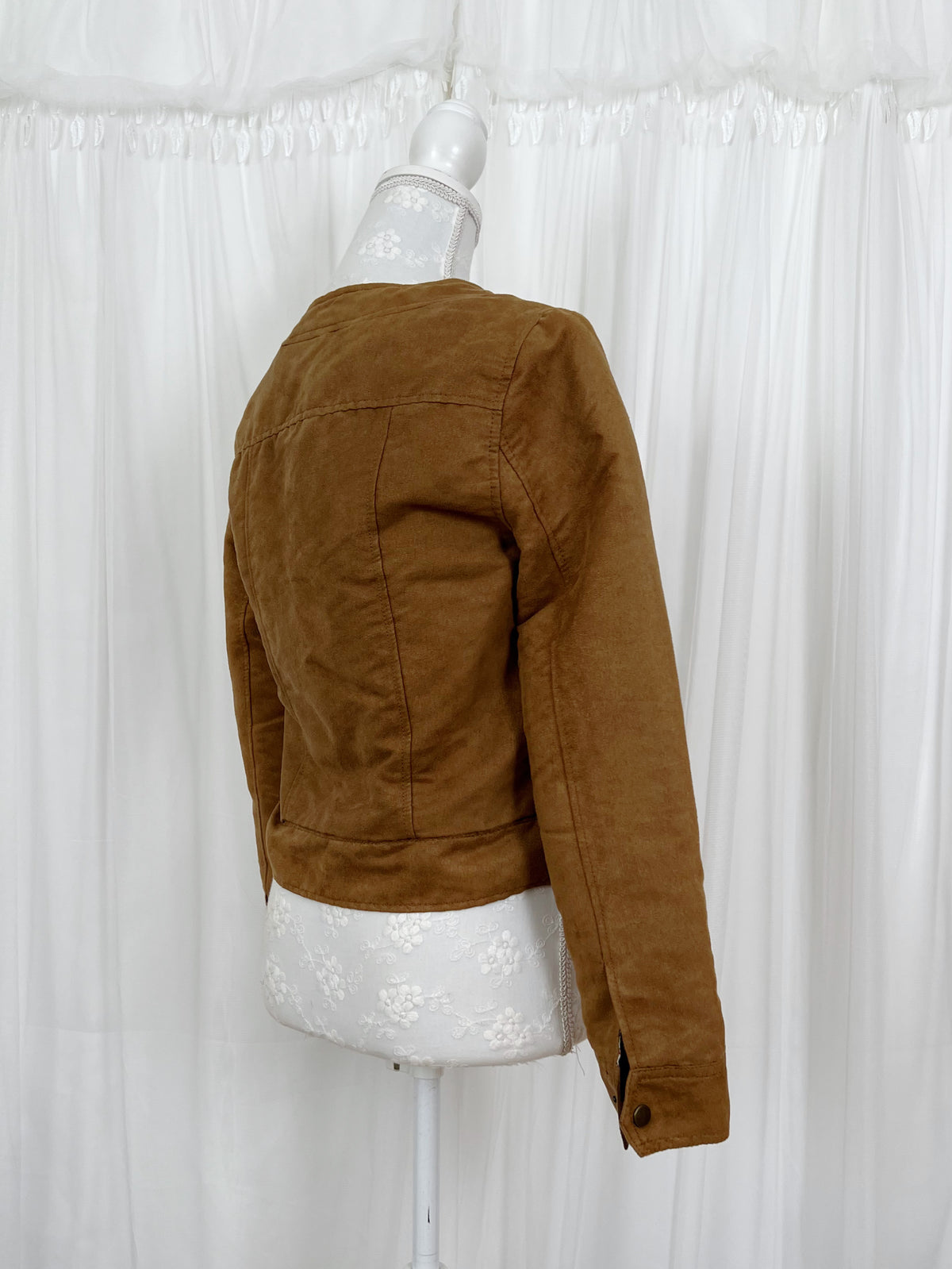 Olive des Olive Suede Ruffled Jacket
