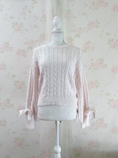 (31%OFF) Shoujo Bow Sleeve Marshmallow Sweater (Baby Pink)