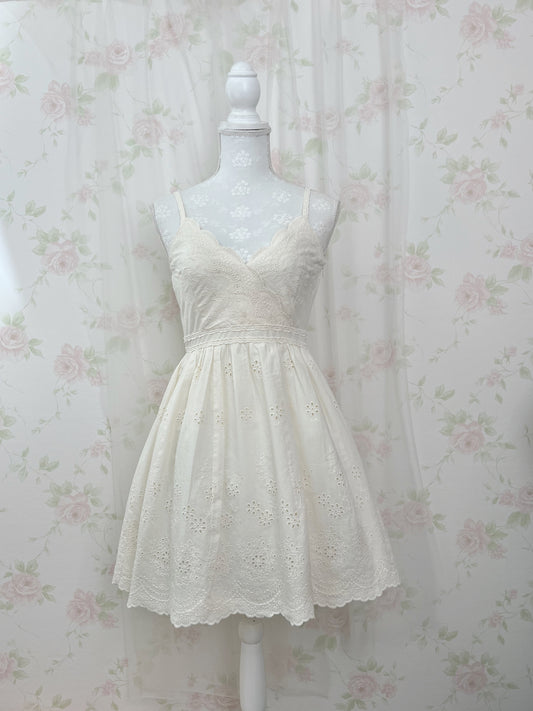 L'EST ROSE Floral Cotton Dress (Ivory)