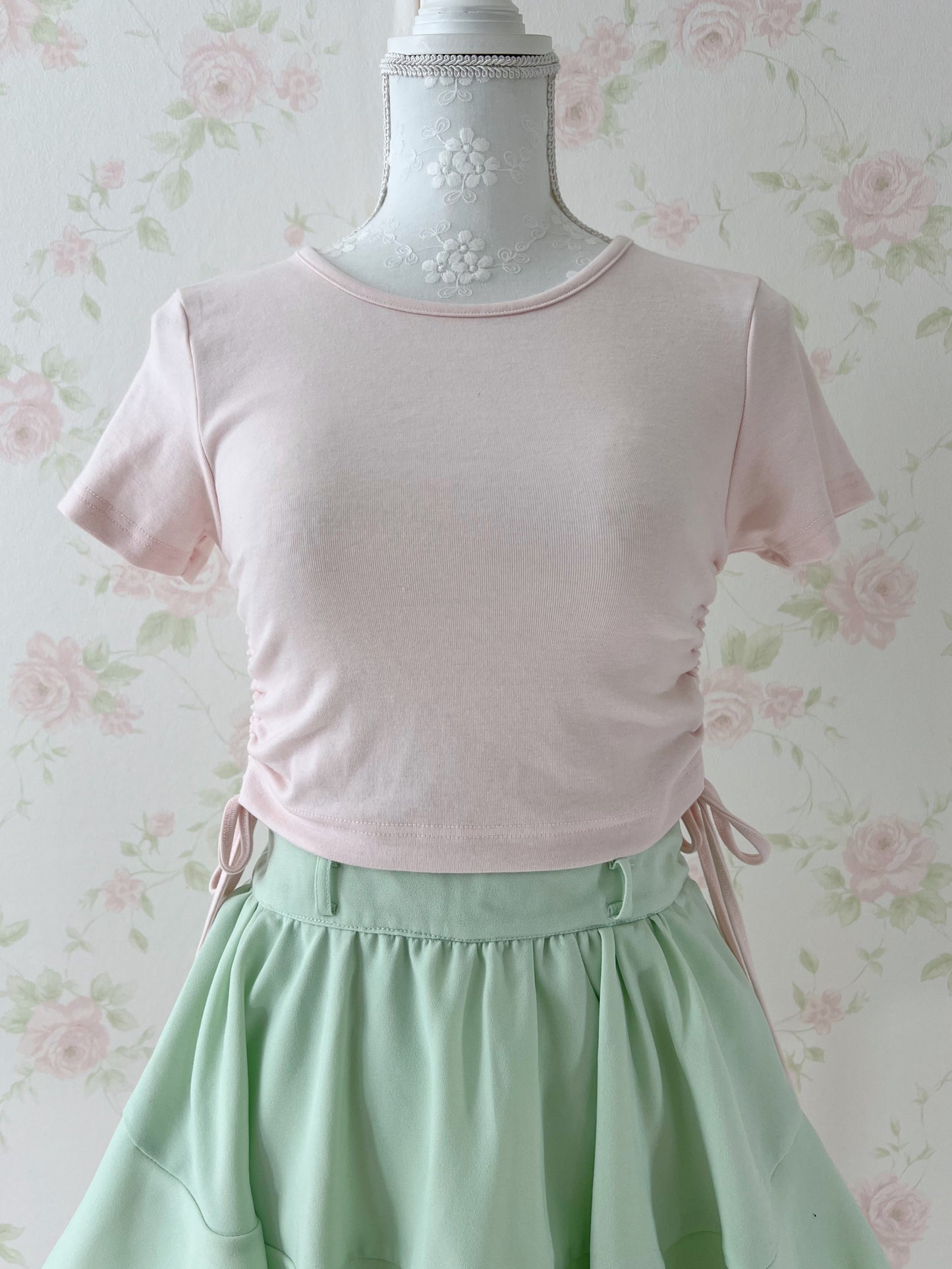 Side String Short Girly T-Shirt