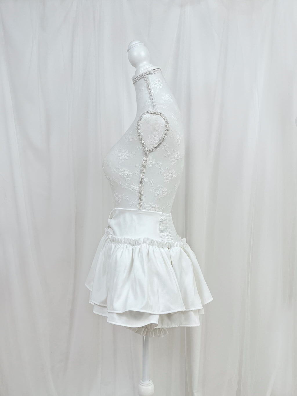 GRL Ribbon Waist Skirt Pants (White)