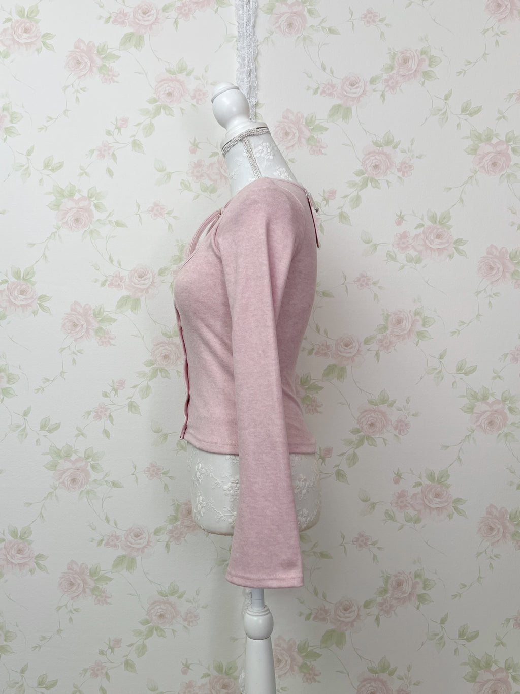BUBBLES Milkmaid Front Lace Top (Pink)