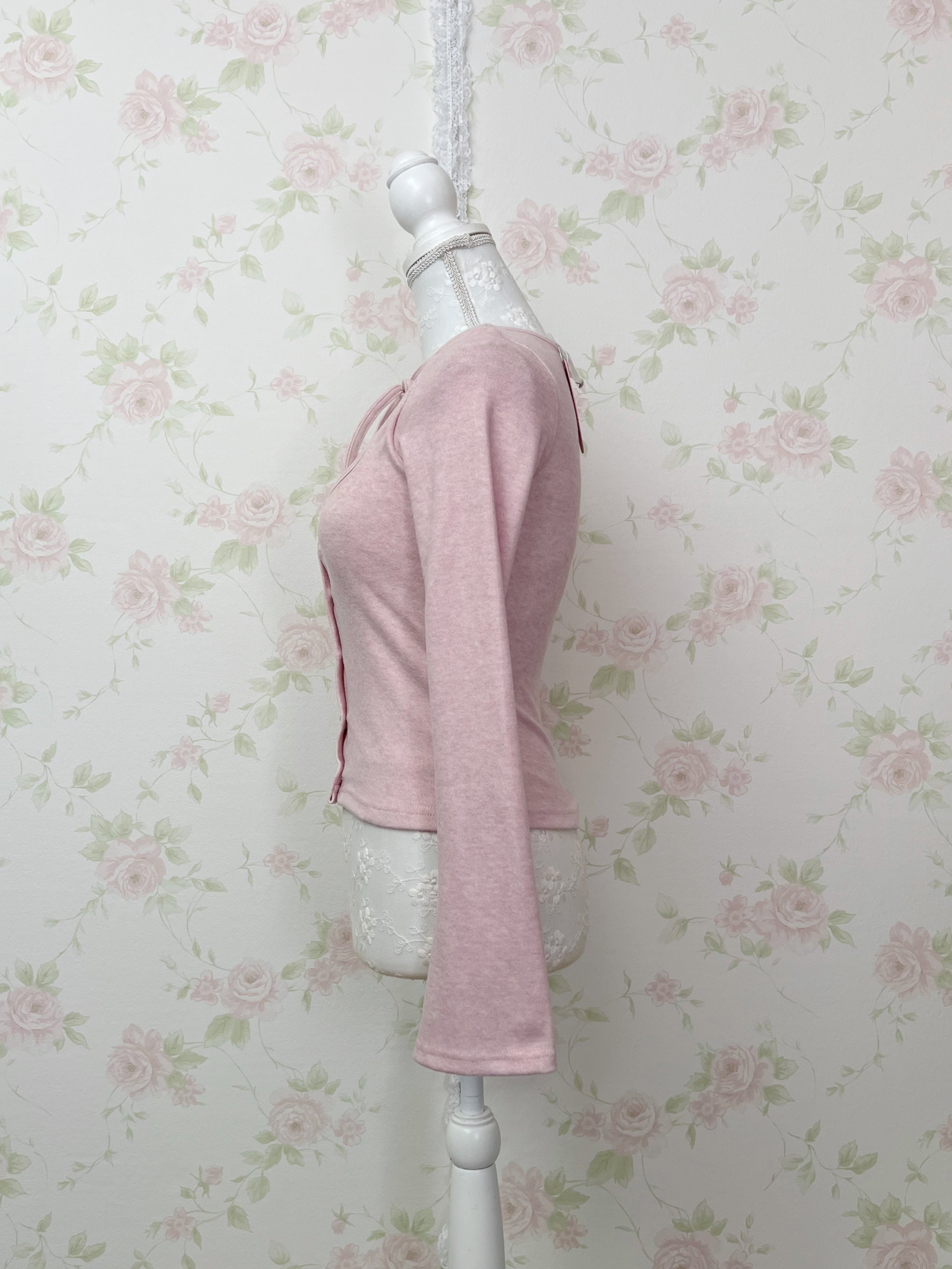 BUBBLES Milkmaid Front Lace Top (Pink)