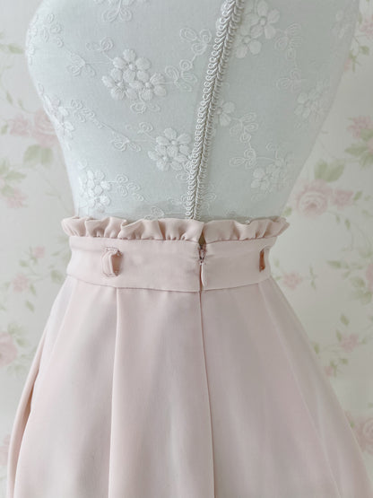 LODISPOTTO Pleated Lace Hem Skirt (Baby Pink)