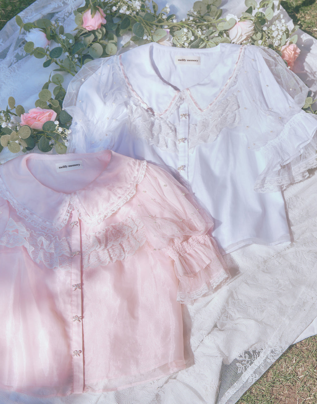 mellfy memory Sweet whipped ribbon blouse