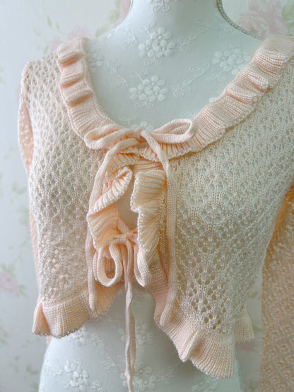 GRL Double String Cardigan (Peach Pink)