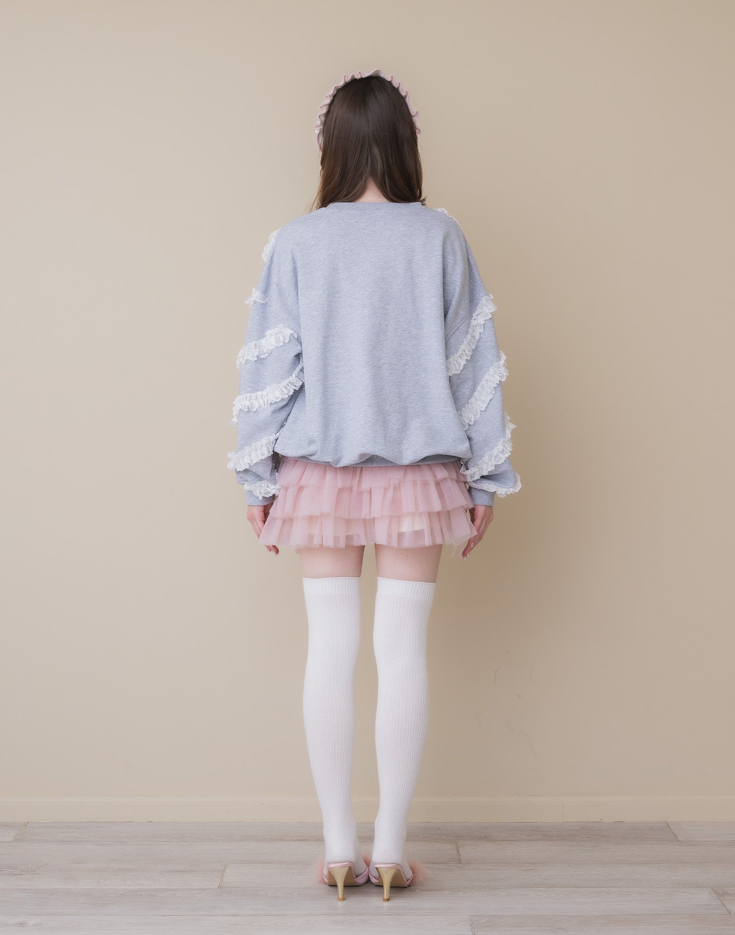 Lolime lacy ribbon sweatshirt