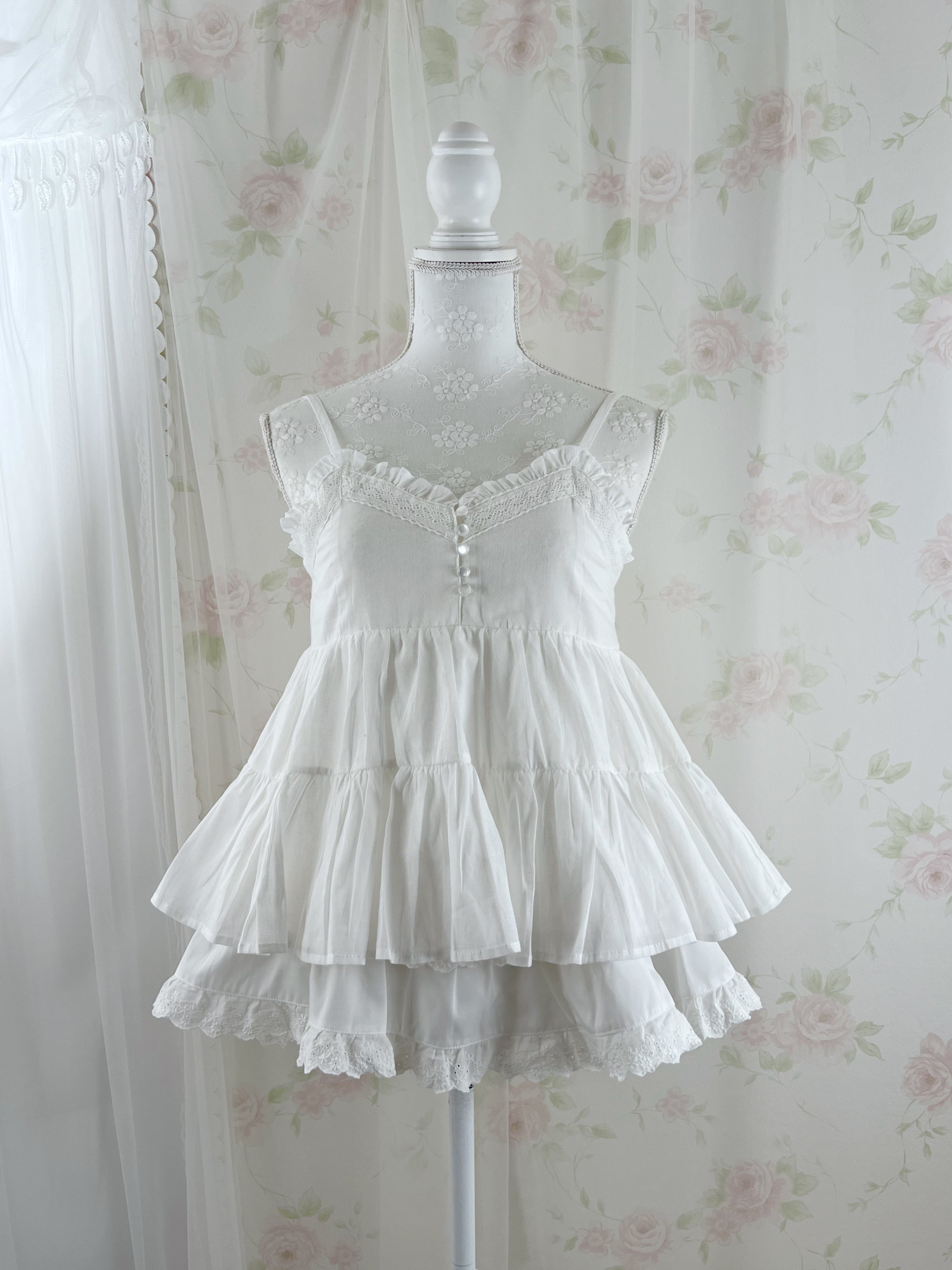 Cotton Sweet Cloud Camisole Top (White)