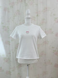 mikko Lil ala mode Embroidery Bow T-Shirt (White)