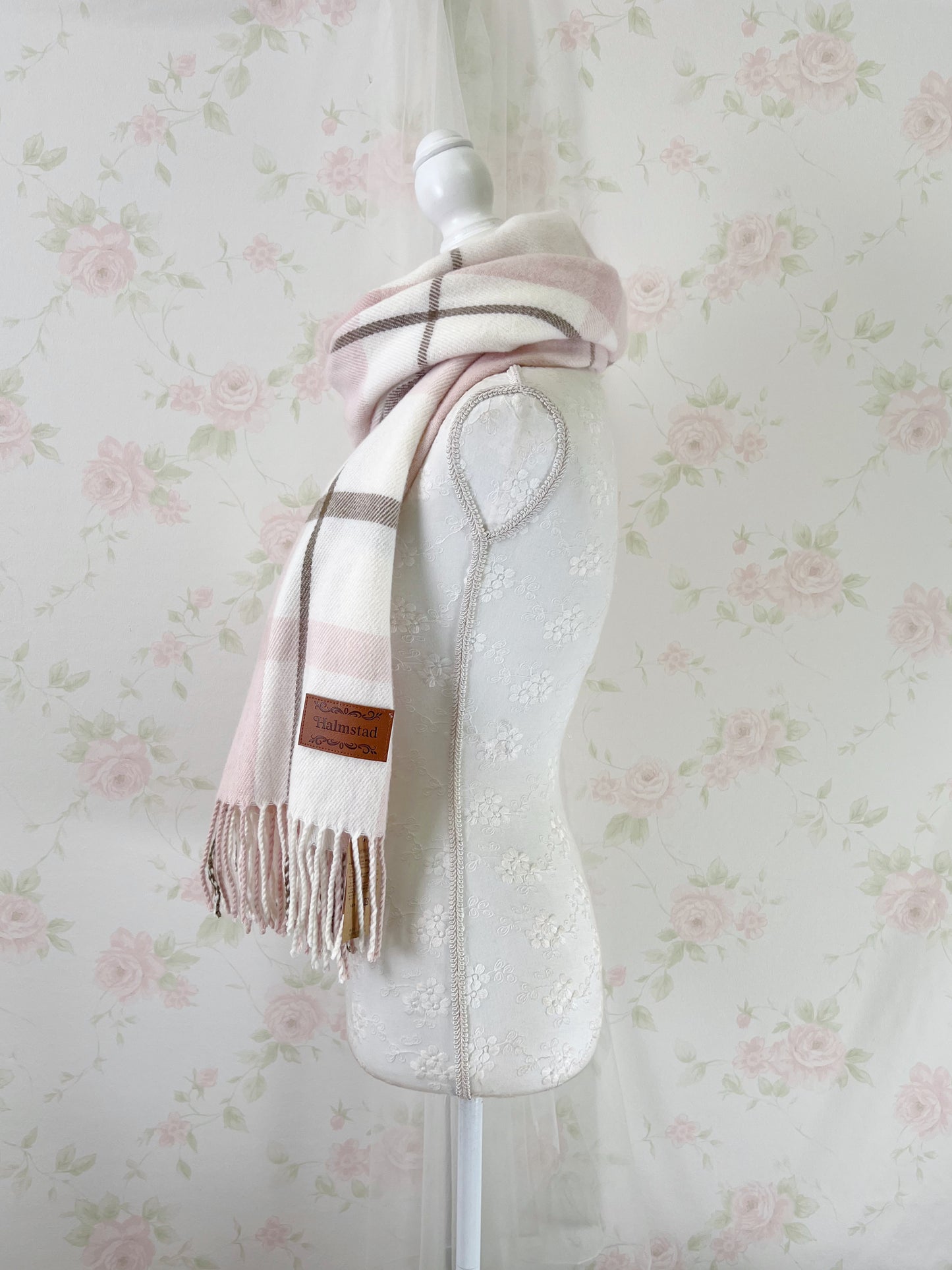 SPINNS Checked Scarf (Pink)