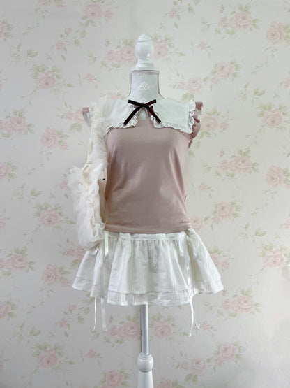 GRL Cotton Side String Skirt (White)
