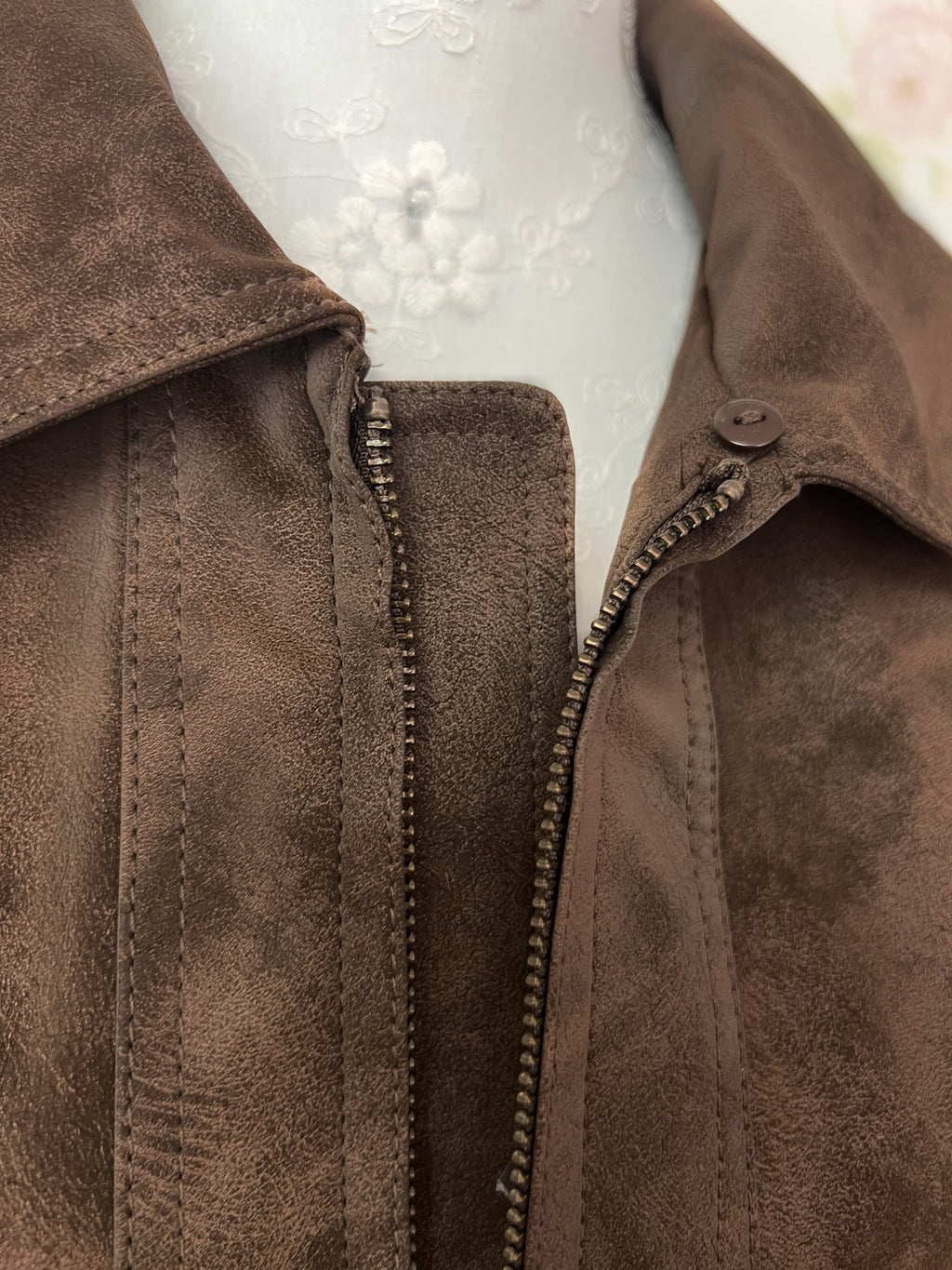 FREAK'S  STORE Boyfriend’s Synthetic Leather Jacket (Brown)