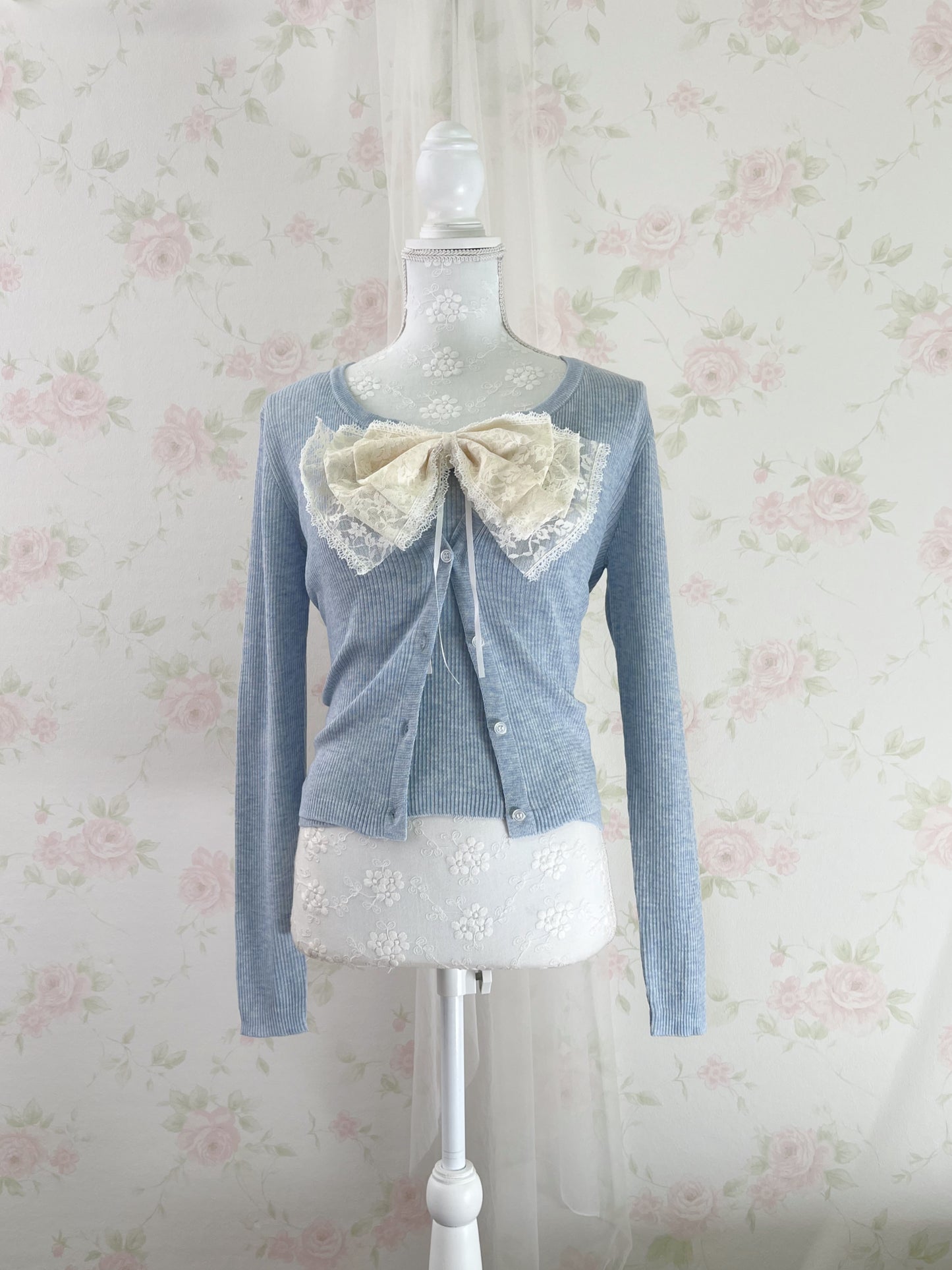 GRL Lacy Cardigan Camisole Set (Angelic Blue)