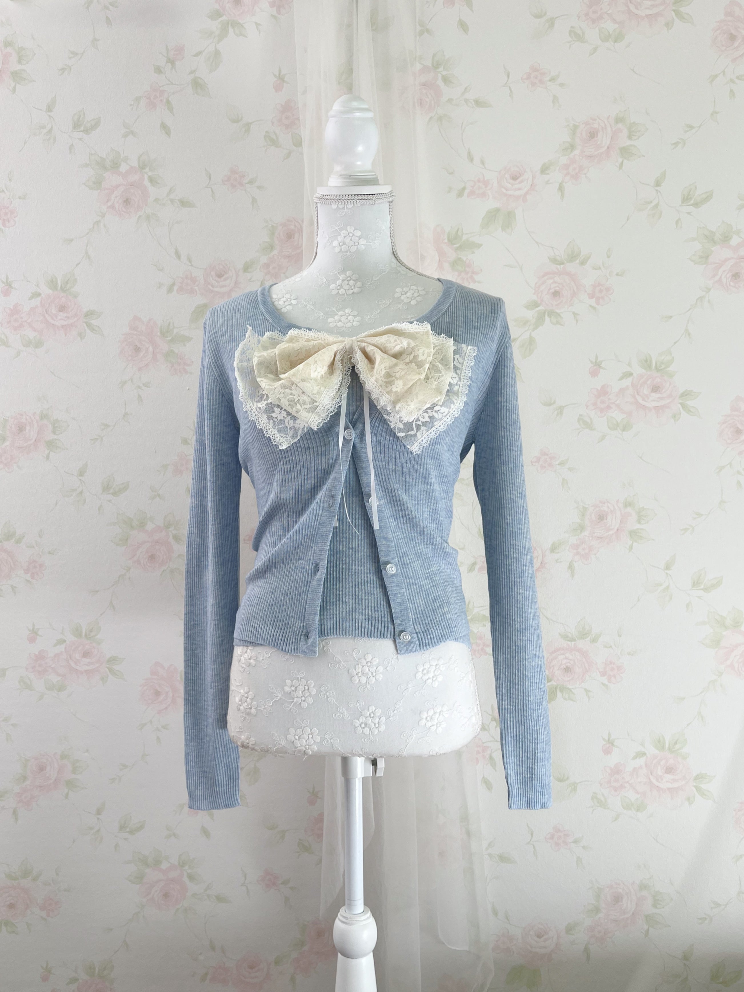 Lacy Cardigan Camisole Set (Angelic Blue)