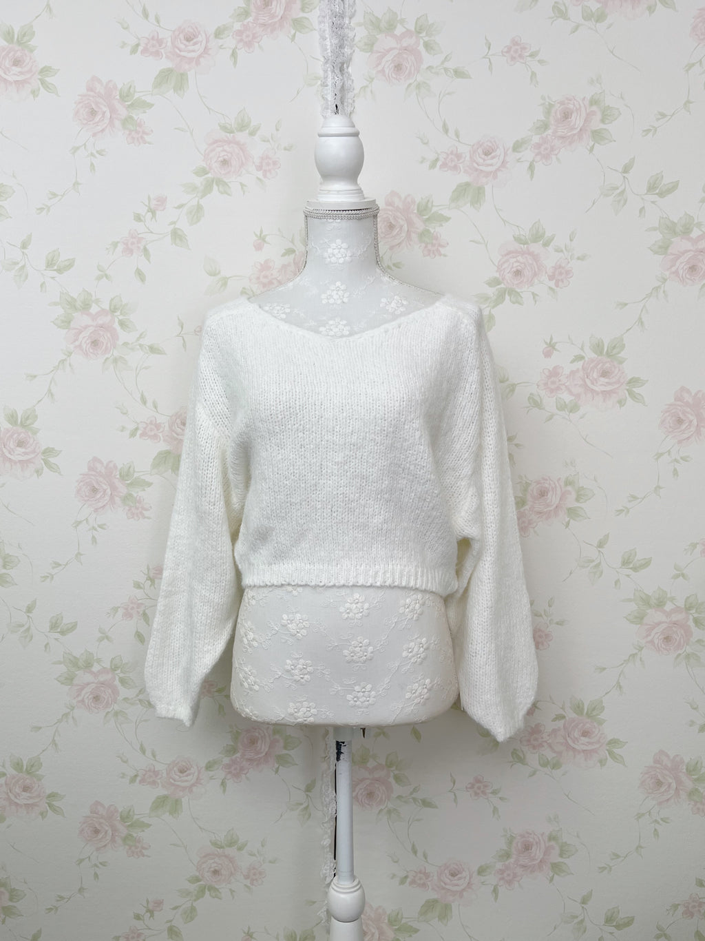 Mohair Like Loose Sweater (Off White)