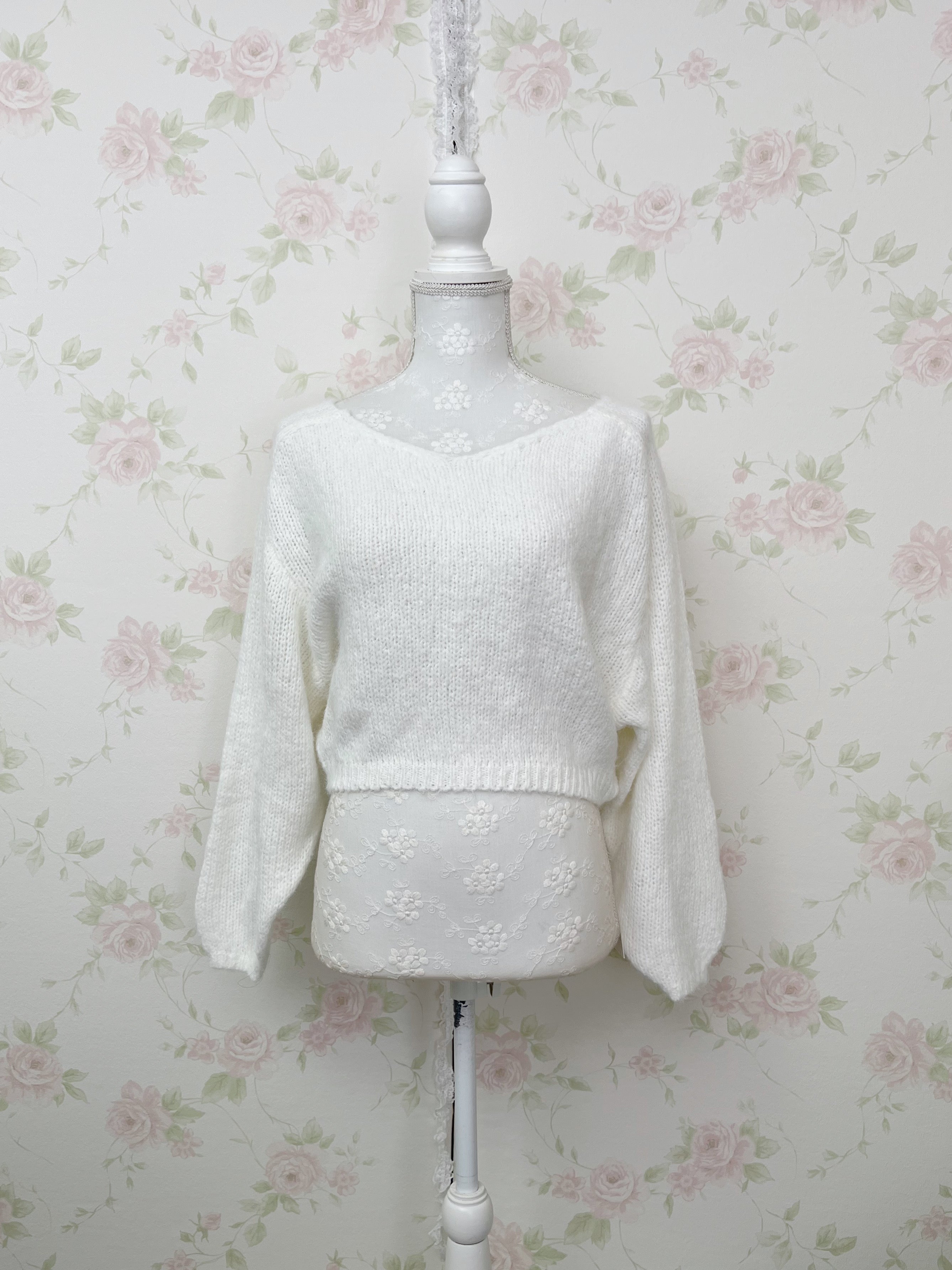 Mohair Like Loose Sweater (Off White)
