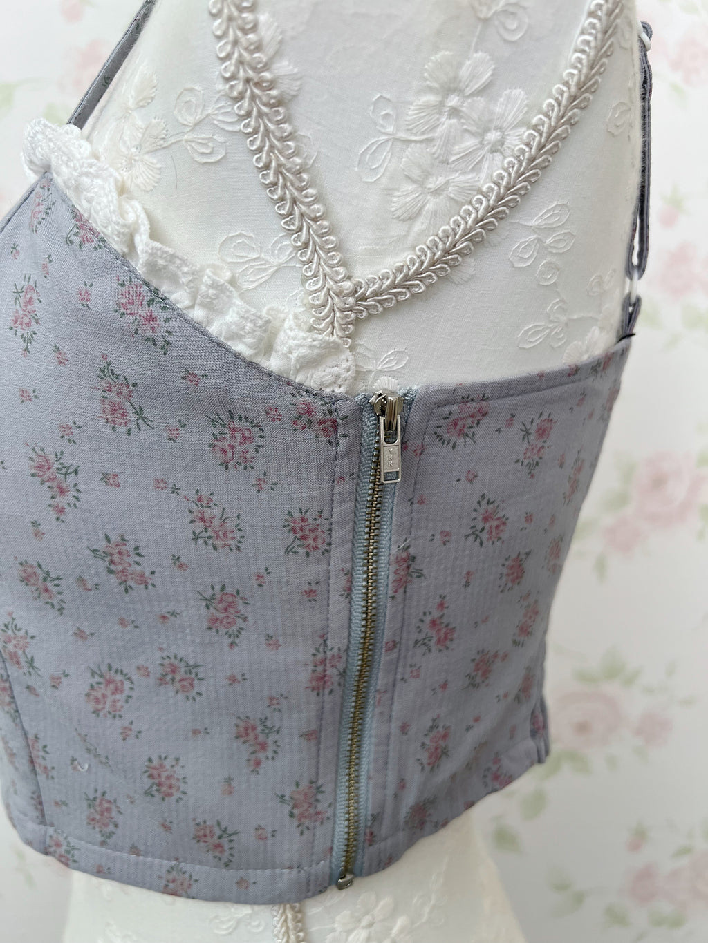 Ank Rouge Petite Floral Bustier (Grayish Blue)