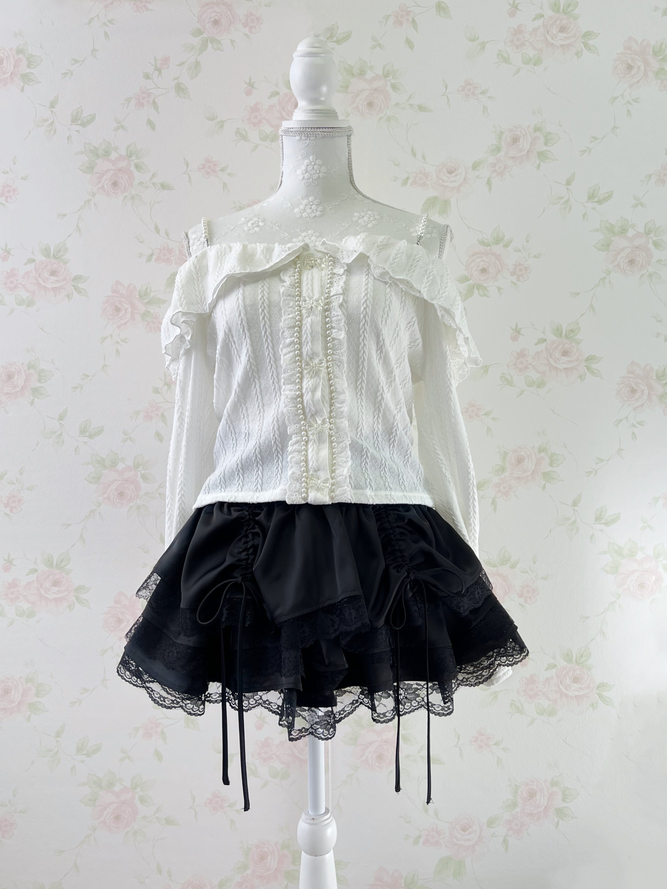 Draw String Layered Sukapan (Black)