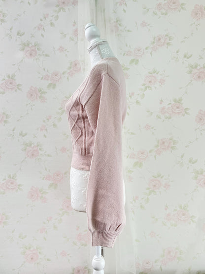GRL Heart Cutout Sweater (Pink)